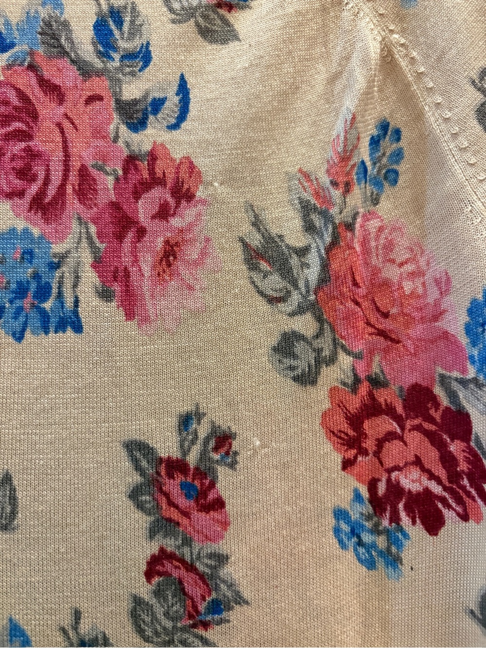 Equipment Tan Floral Long Sleeve Silk Sweater - Picture 4 of 5